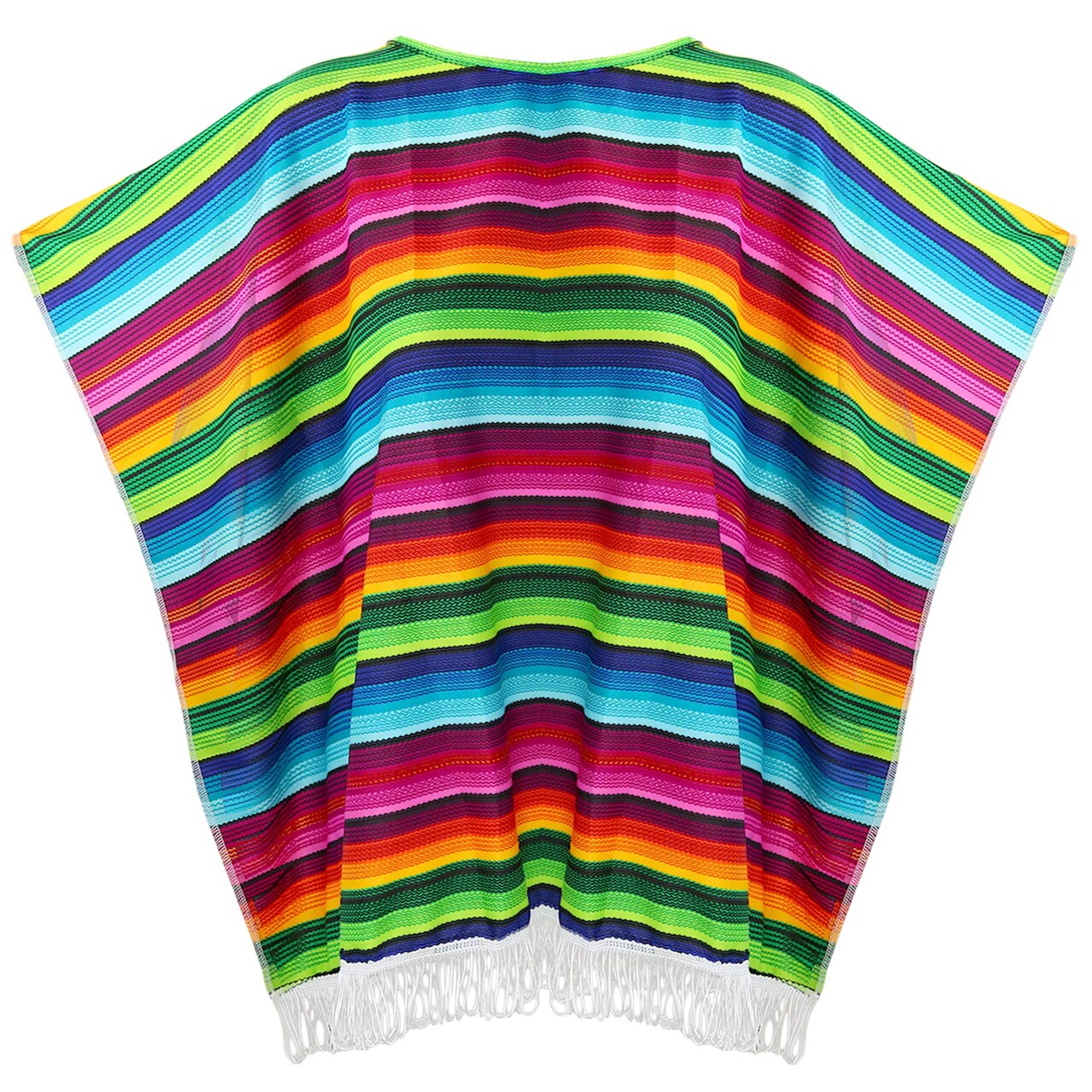 Mexican Serape Poncho Costume - Cinco De Mayo Mexican Fiesta Ponchos for Adults and Kids